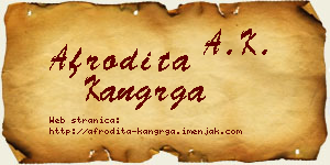 Afrodita Kangrga vizit kartica